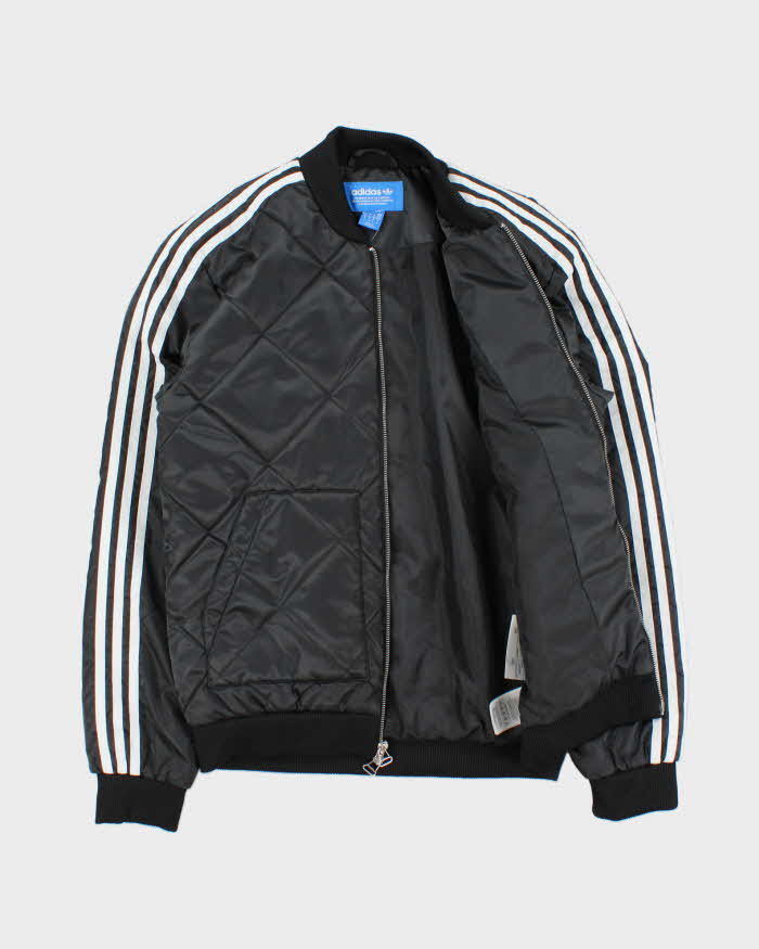 Vintage Adidas Originals Diamond Quilted Satin Shell Bomber Jacket - S