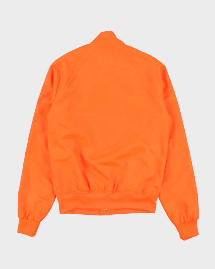2014 Adidas Originals x Pharrell Williams Neon Orange Shell Varsity Bomber Jacket - S
