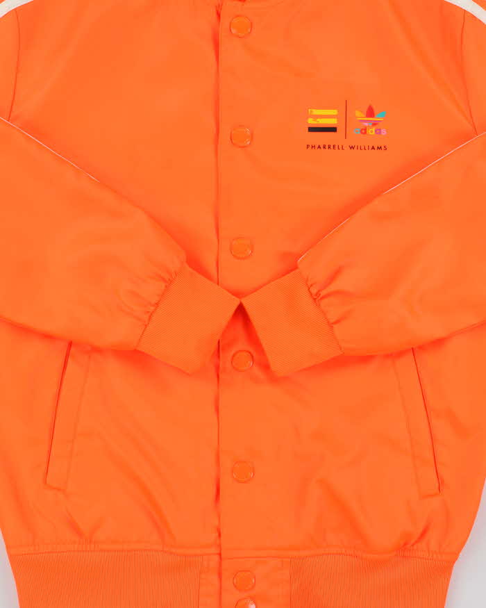 2014 Adidas Originals x Pharrell Williams Neon Orange Shell Varsity Bomber Jacket - S