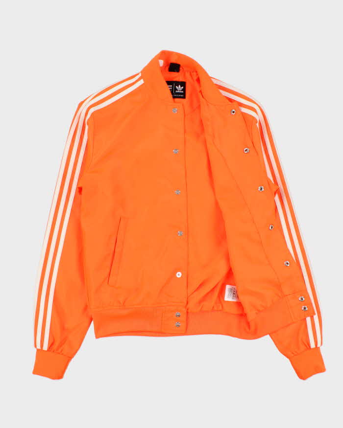 2014 Adidas Originals x Pharrell Williams Neon Orange Shell Varsity Bomber Jacket - S