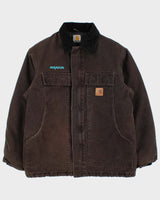 Vintage Carhartt C26 DKB Sandstone Traditional Firm Duck Arctic Quilt Lined Canvas Workwear Jacket - M