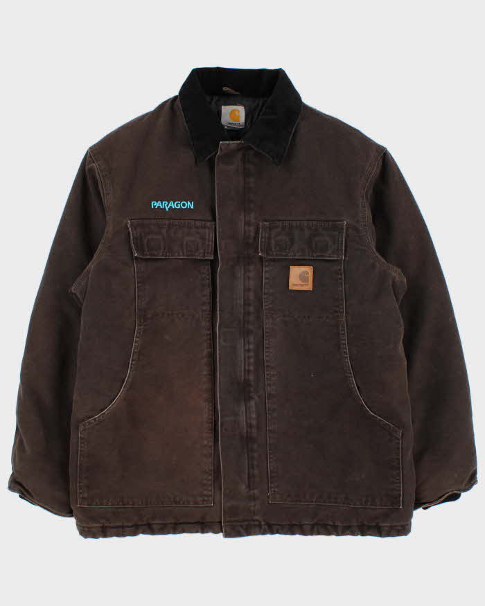 Vintage Carhartt C26 DKB Sandstone Traditional Firm Duck Arctic Quilt Lined Canvas Workwear Jacket - M