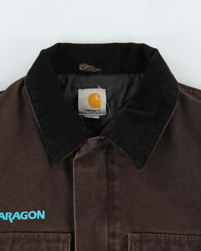 Vintage Carhartt C26 DKB Sandstone Traditional Firm Duck Arctic Quilt Lined Canvas Workwear Jacket - M