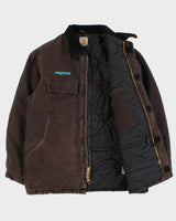 Vintage Carhartt C26 DKB Sandstone Traditional Firm Duck Arctic Quilt Lined Canvas Workwear Jacket - M