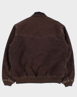 Vintage 2004 Y2K Carhartt J14 DKB Sante Fe Duck Canvas Quilt Lined Bomber Jacket - L