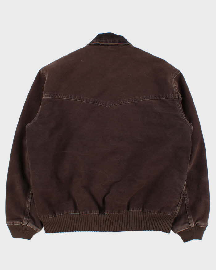 Vintage 2004 Y2K Carhartt J14 DKB Sante Fe Duck Canvas Quilt Lined Bomber Jacket - L