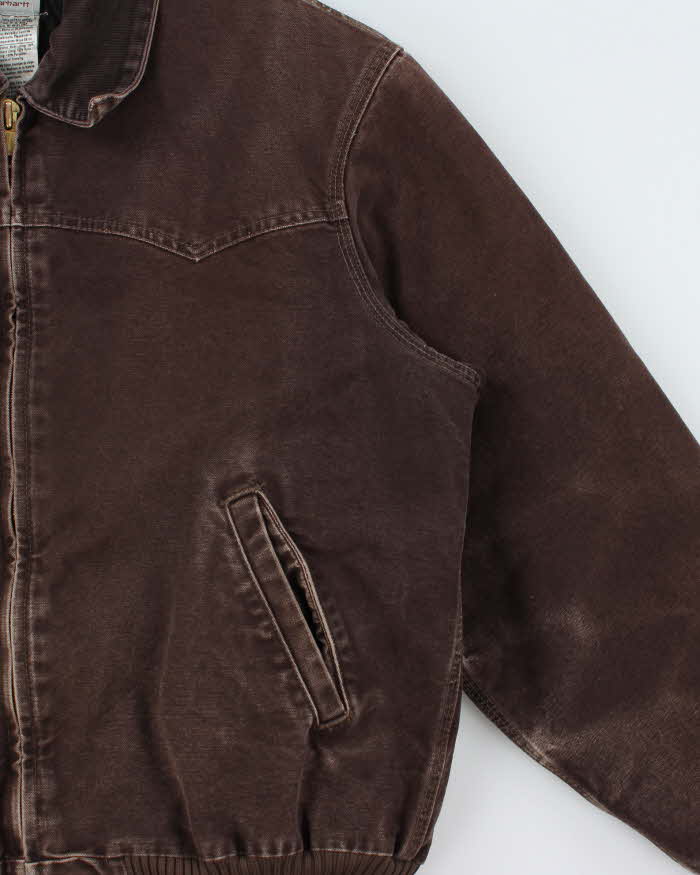 Vintage 2004 Y2K Carhartt J14 DKB Sante Fe Duck Canvas Quilt Lined Bomber Jacket - L