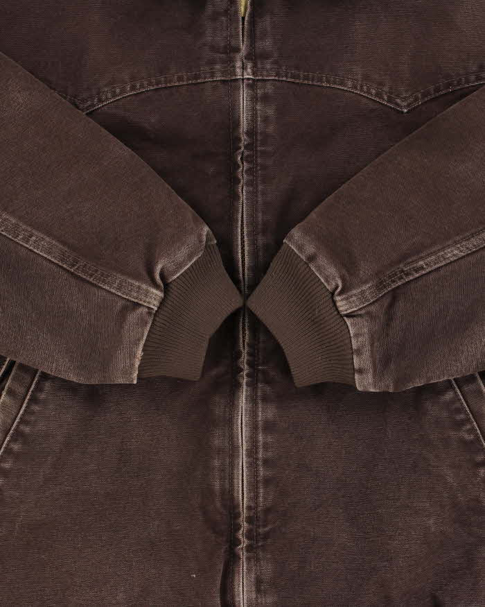 Vintage 2004 Y2K Carhartt J14 DKB Sante Fe Duck Canvas Quilt Lined Bomber Jacket - L