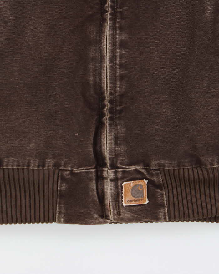 Vintage 2004 Y2K Carhartt J14 DKB Sante Fe Duck Canvas Quilt Lined Bomber Jacket - L
