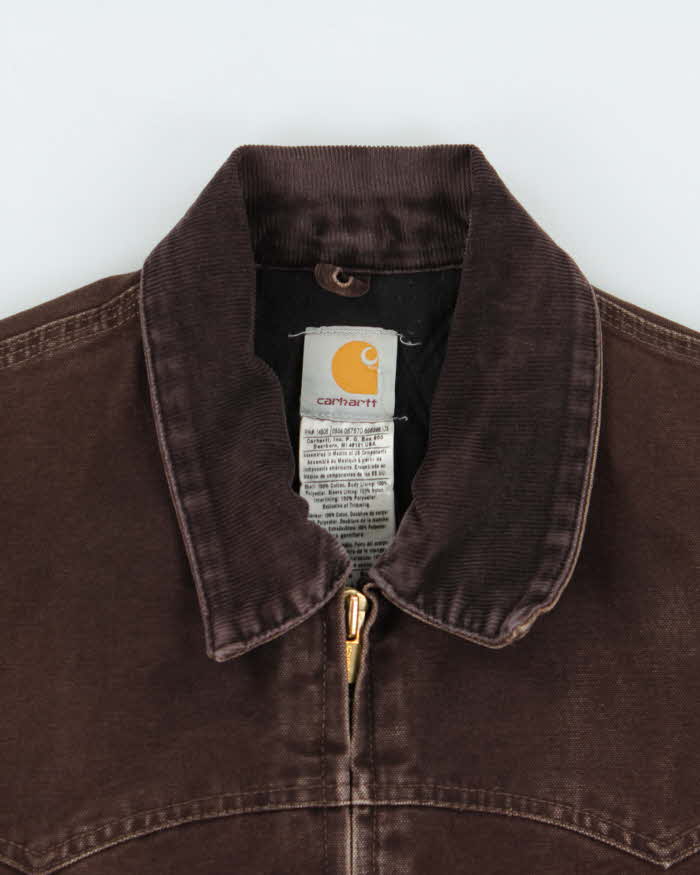 Vintage 2004 Y2K Carhartt J14 DKB Sante Fe Duck Canvas Quilt Lined Bomber Jacket - L