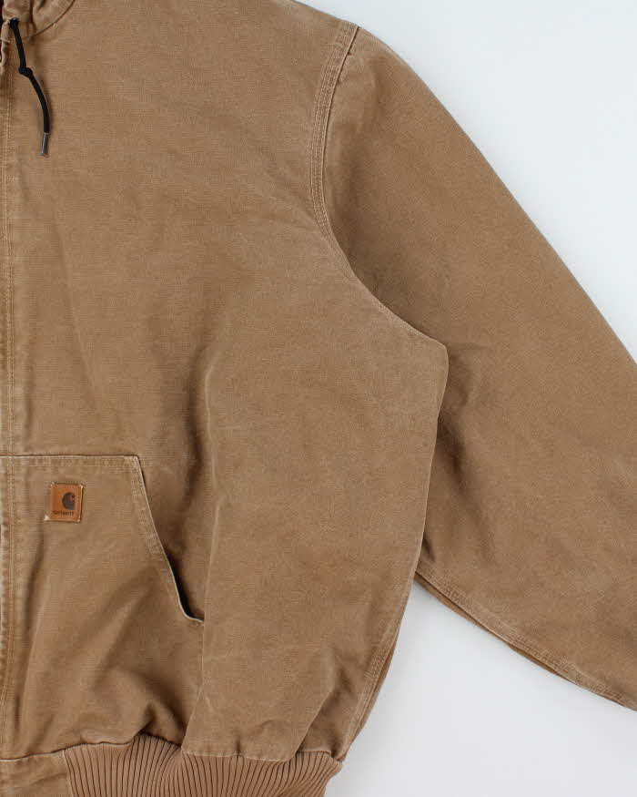 Vintage 2011 Carhartt J30 FRB Active Tan Duck Quilt Lined Canvas Bomber Jacket - XXXL