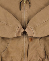 Vintage 2011 Carhartt J30 FRB Active Tan Duck Quilt Lined Canvas Bomber Jacket - XXXL