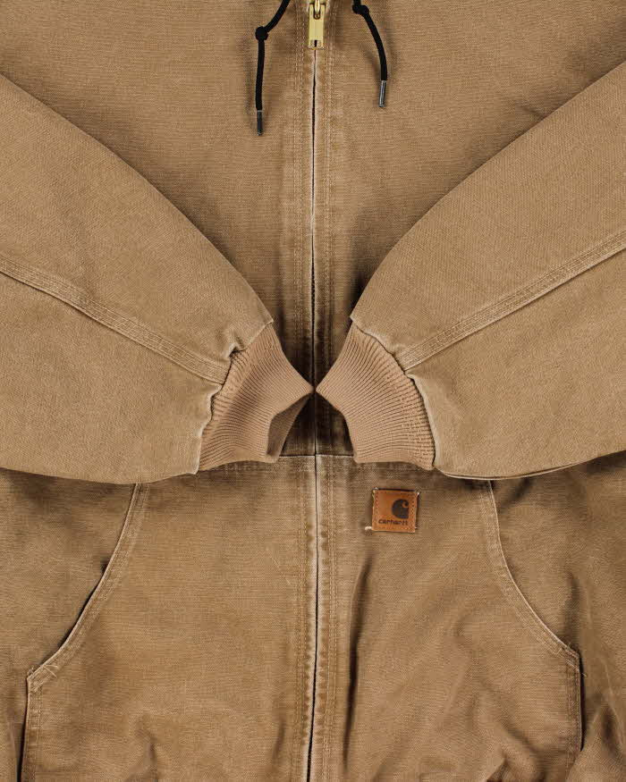 Vintage 2011 Carhartt J30 FRB Active Tan Duck Quilt Lined Canvas Bomber Jacket - XXXL