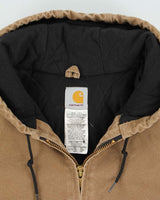Vintage 2011 Carhartt J30 FRB Active Tan Duck Quilt Lined Canvas Bomber Jacket - XXXL
