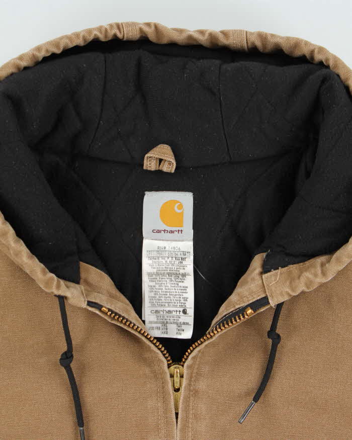 Vintage 2011 Carhartt J30 FRB Active Tan Duck Quilt Lined Canvas Bomber Jacket - XXXL