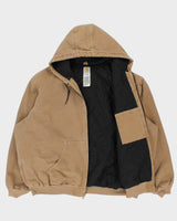 Vintage 2011 Carhartt J30 FRB Active Tan Duck Quilt Lined Canvas Bomber Jacket - XXXL