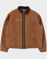 Vintage 2011 Carhartt J297 BRN Detroit Duck Canvas Sherpa Lined Workwear Jacket - XL