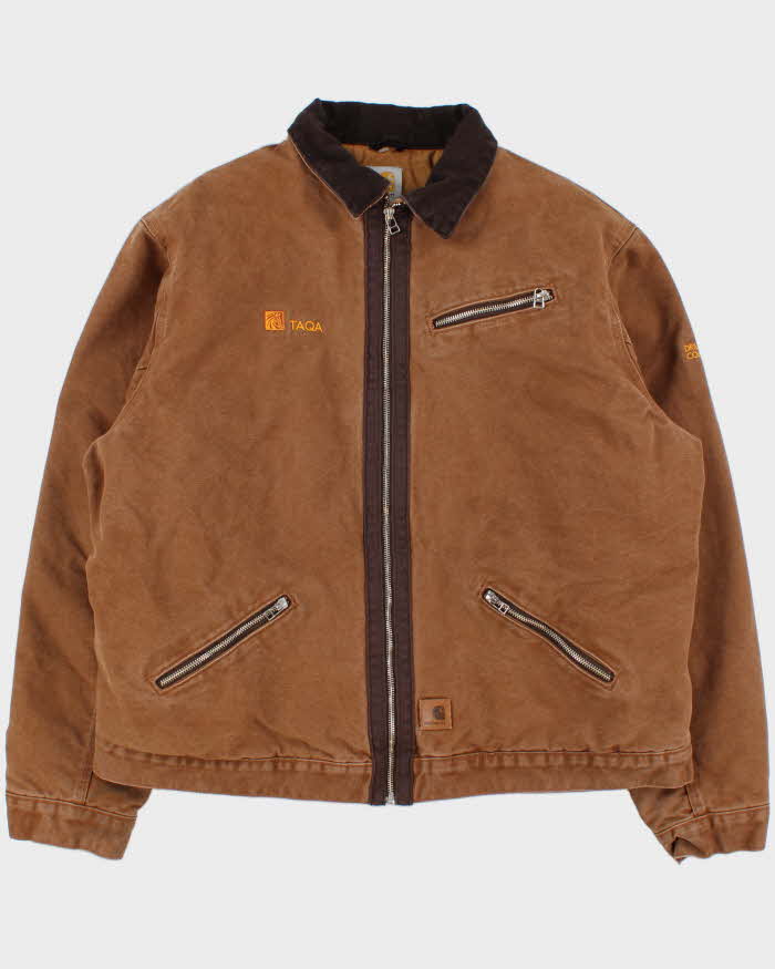 Vintage 2011 Carhartt J297 BRN Detroit Duck Canvas Sherpa Lined Workwear Jacket - XL