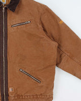 Vintage 2011 Carhartt J297 BRN Detroit Duck Canvas Sherpa Lined Workwear Jacket - XL