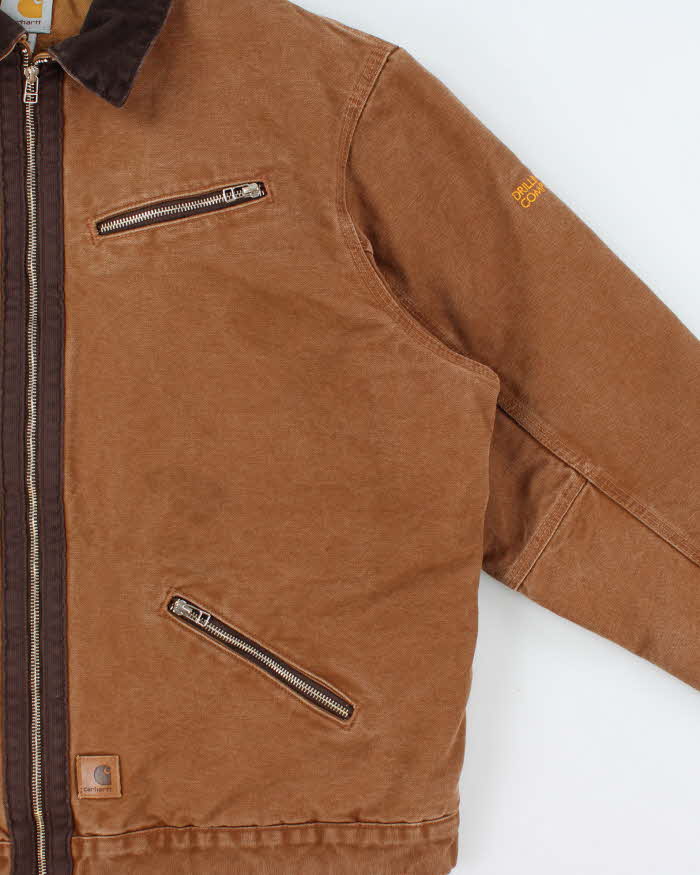 Vintage 2011 Carhartt J297 BRN Detroit Duck Canvas Sherpa Lined Workwear Jacket - XL