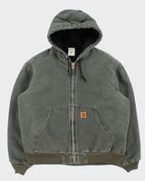 Vintage 2002 Y2K Carhartt J130 Mos Active Duck Canvas Quilt Lined Bomber Jacket - L