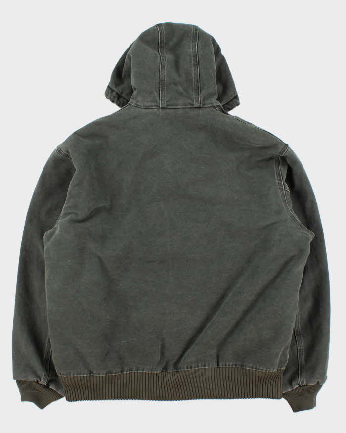 Vintage 2002 Y2K Carhartt J130 Mos Active Duck Canvas Quilt Lined Bomber Jacket - L