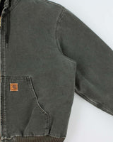 Vintage 2002 Y2K Carhartt J130 Mos Active Duck Canvas Quilt Lined Bomber Jacket - L