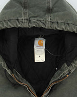 Vintage 2002 Y2K Carhartt J130 Mos Active Duck Canvas Quilt Lined Bomber Jacket - L