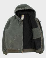 Vintage 2002 Y2K Carhartt J130 Mos Active Duck Canvas Quilt Lined Bomber Jacket - L