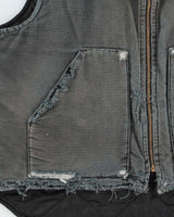 Vintage Y2K 00s Carhartt V01 BLK Arctic Quilt Lined Distressed Duck Canvas Vest - L