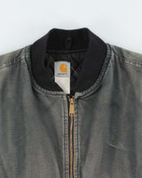 Vintage Y2K 00s Carhartt V01 BLK Arctic Quilt Lined Distressed Duck Canvas Vest - L