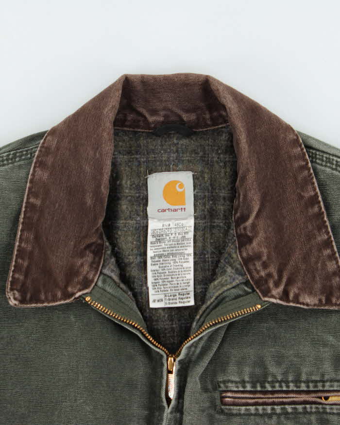 Vintage 2006 Y2K Carhartt J97 Mos Detroit Blanket Lined Duck Canvas Workwear Jacket - XL