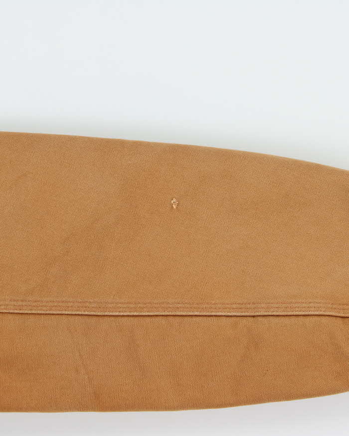 Vintage 2012 Carhartt J140 BRN Active Union Made In USA Quilt Lined Washed Duck Canvas Bomber Jacket - L