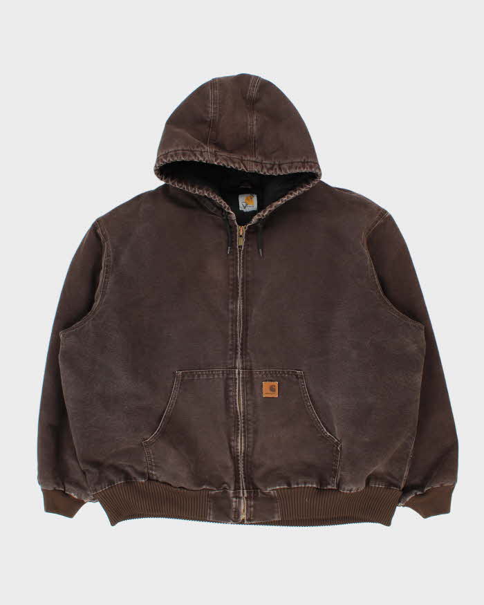 Vintage Carhartt J140 DKB Active Quilt Lined Washed Duck Canvas Bomber Jacket - XXXL