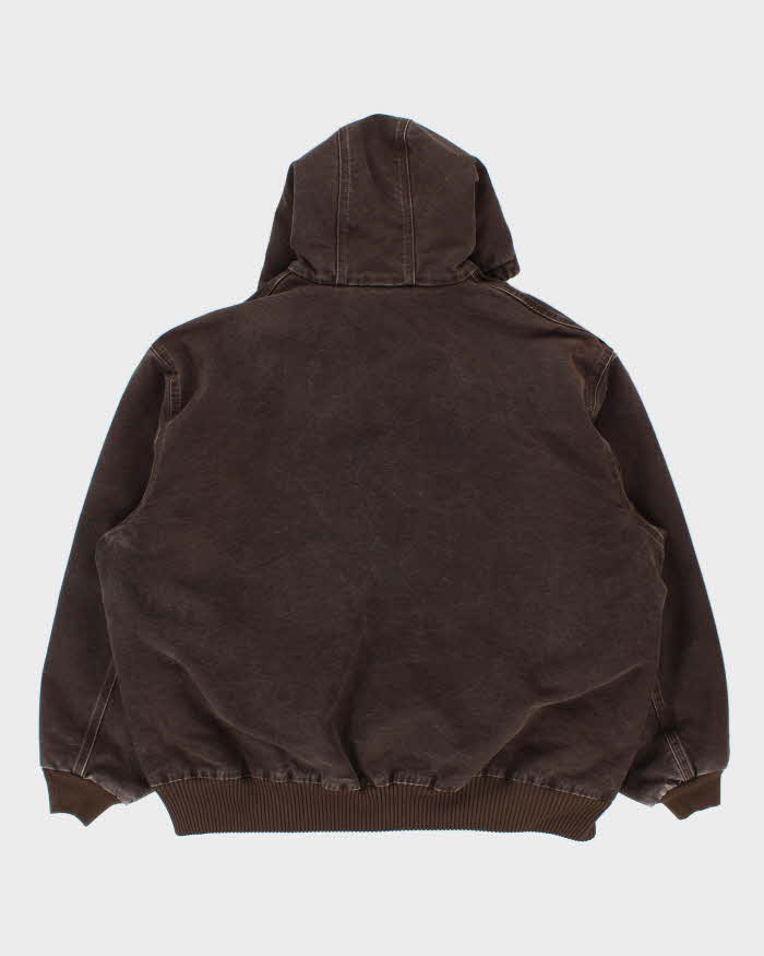 Vintage Carhartt J140 DKB Active Quilt Lined Washed Duck Canvas Bomber Jacket - XXXL
