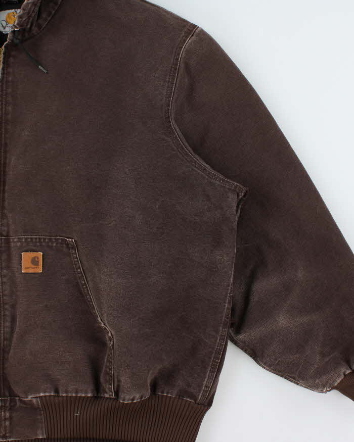 Vintage Carhartt J140 DKB Active Quilt Lined Washed Duck Canvas Bomber Jacket - XXXL