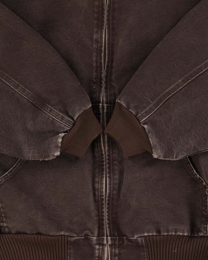 Vintage Carhartt J140 DKB Active Quilt Lined Washed Duck Canvas Bomber Jacket - XXXL