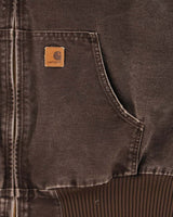Vintage Carhartt J140 DKB Active Quilt Lined Washed Duck Canvas Bomber Jacket - XXXL