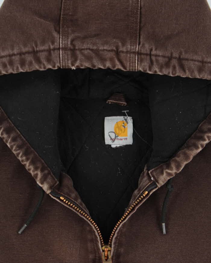Vintage Carhartt J140 DKB Active Quilt Lined Washed Duck Canvas Bomber Jacket - XXXL