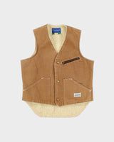 Vintage 1970s Carter's Made In USA Sherpa Lined Canvas Vest - M