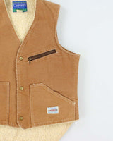 Vintage 1970s Carter's Made In USA Sherpa Lined Canvas Vest - M