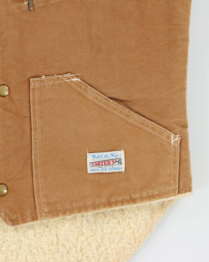Vintage 1970s Carter's Made In USA Sherpa Lined Canvas Vest - M
