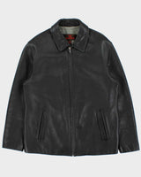 Vintage Y2K 00s Danier Pebbled Leather Zip-Up Jacket - M