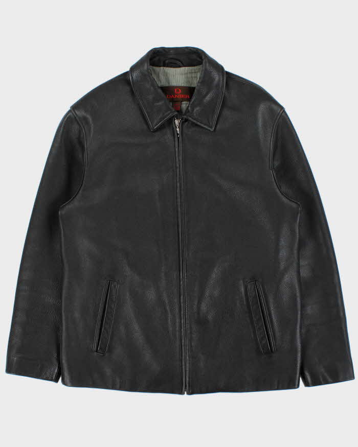 Vintage Y2K 00s Danier Pebbled Leather Zip-Up Jacket - M