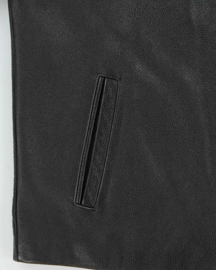 Vintage Y2K 00s Danier Pebbled Leather Zip-Up Jacket - M