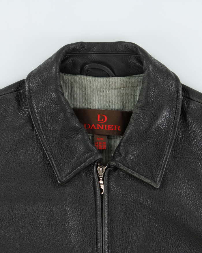 Vintage Y2K 00s Danier Pebbled Leather Zip-Up Jacket - M