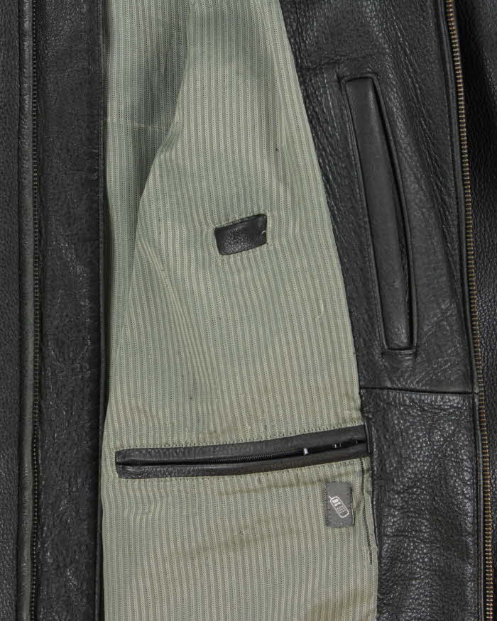 Vintage Y2K 00s Danier Pebbled Leather Zip-Up Jacket - M