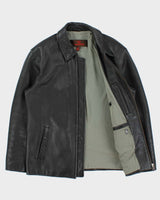 Vintage Y2K 00s Danier Pebbled Leather Zip-Up Jacket - M