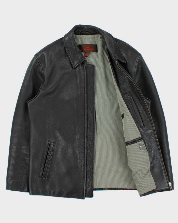 Vintage Y2K 00s Danier Pebbled Leather Zip-Up Jacket - M