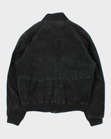 Vintage Y2K 00s DeerSkin Trading Post Quilt Lined Suede Bomber Jacket - M